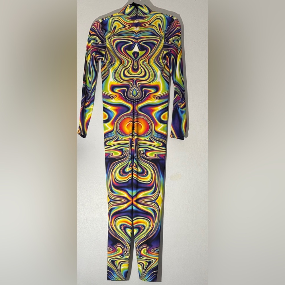 Badinka Multicolor Swirl Long-Sleeve Jumpsuit Dress for Women - Picture 4 of 9